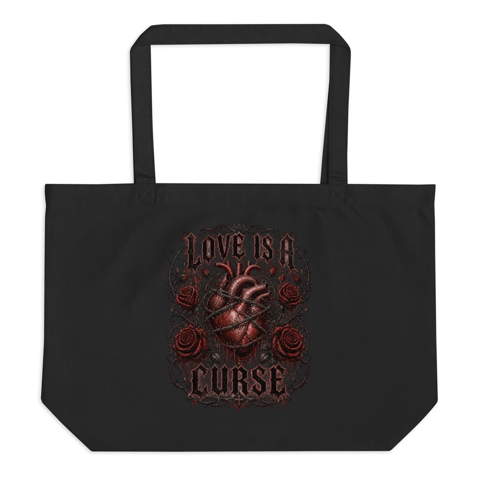 Sick Satisfaction - LOVE IS A CURSE – Dark Romantic Gothic Tote Bag