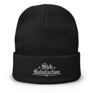 Sick Satisfaction Gothic Logo Embroidered Knit Beanie