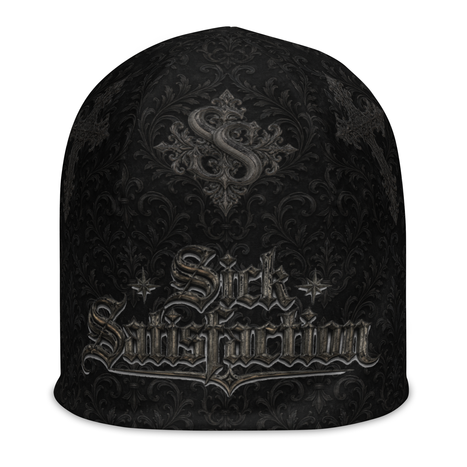 Sick Satisfaction Gothic Cathedral Cross All-Over Print Beanie - Image 3