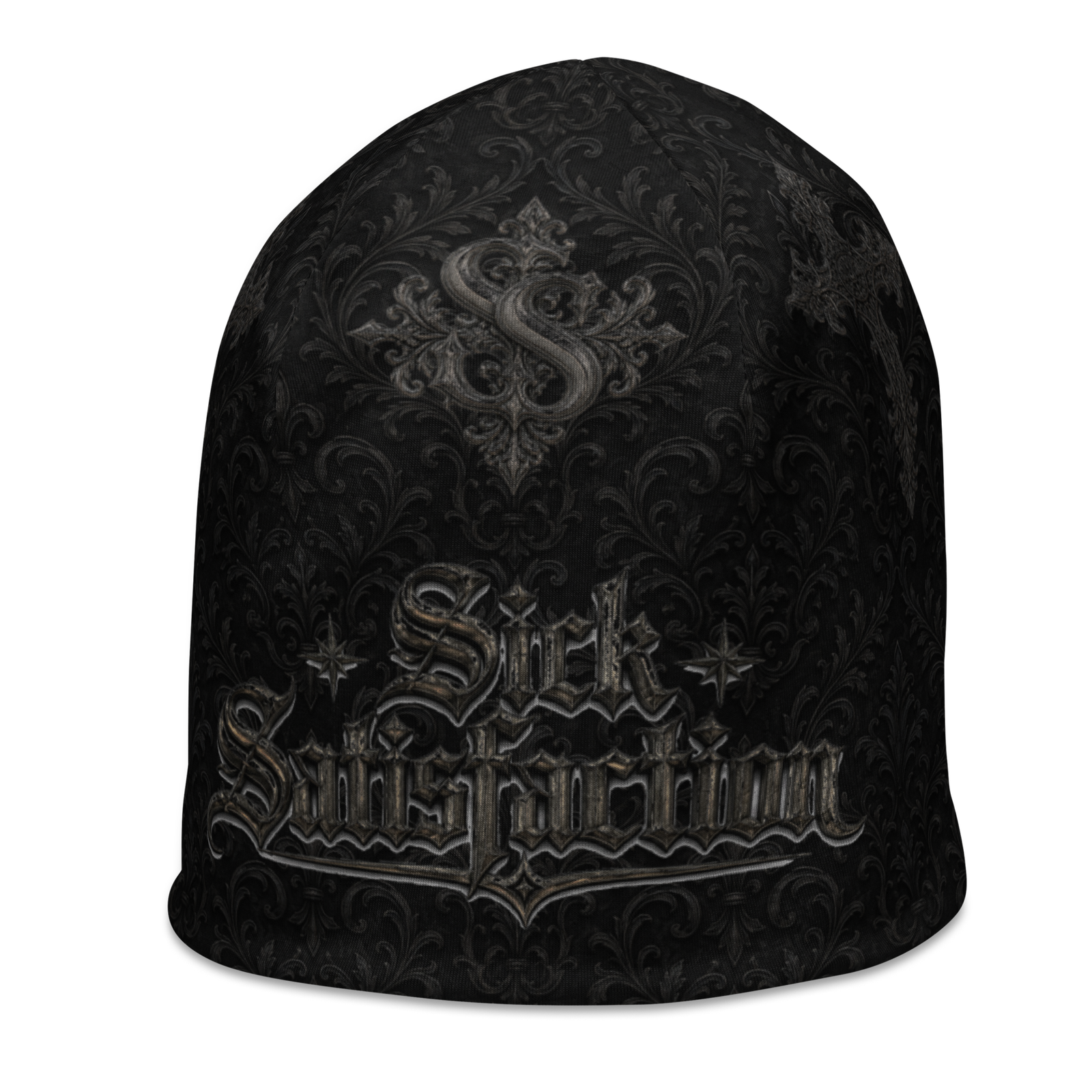 Sick Satisfaction Gothic Cathedral Cross All-Over Print Beanie - Image 4