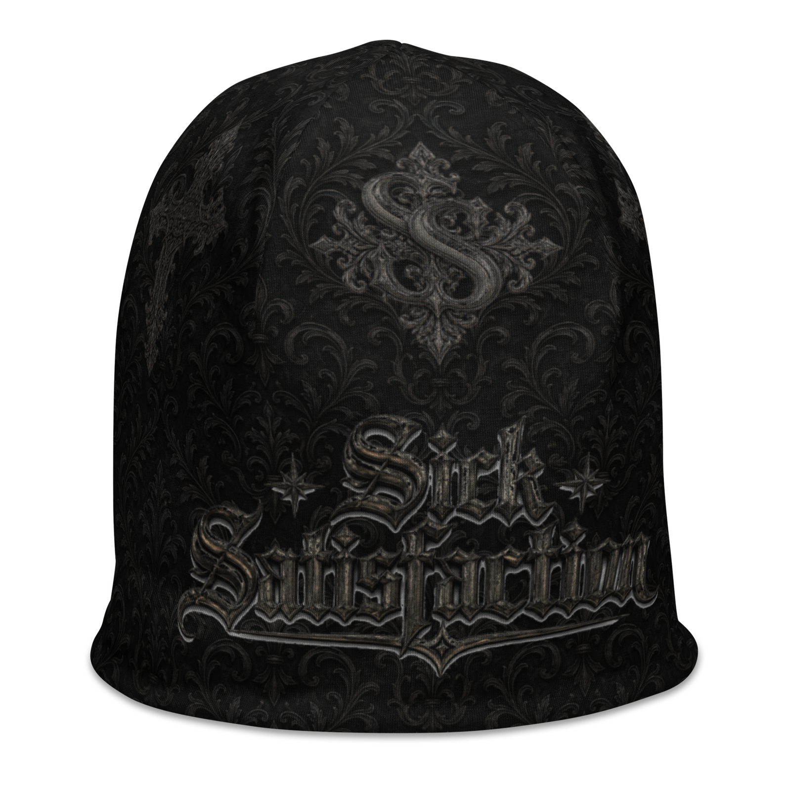 Sick Satisfaction Gothic Cathedral Cross All-Over Print Beanie - Image 5