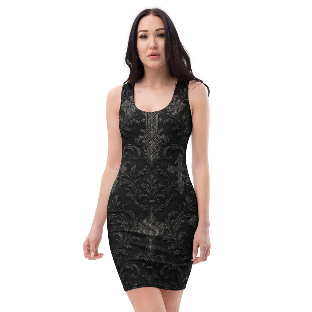 Sick Satisfaction Gothic Cathedral Cross Bodycon Dress