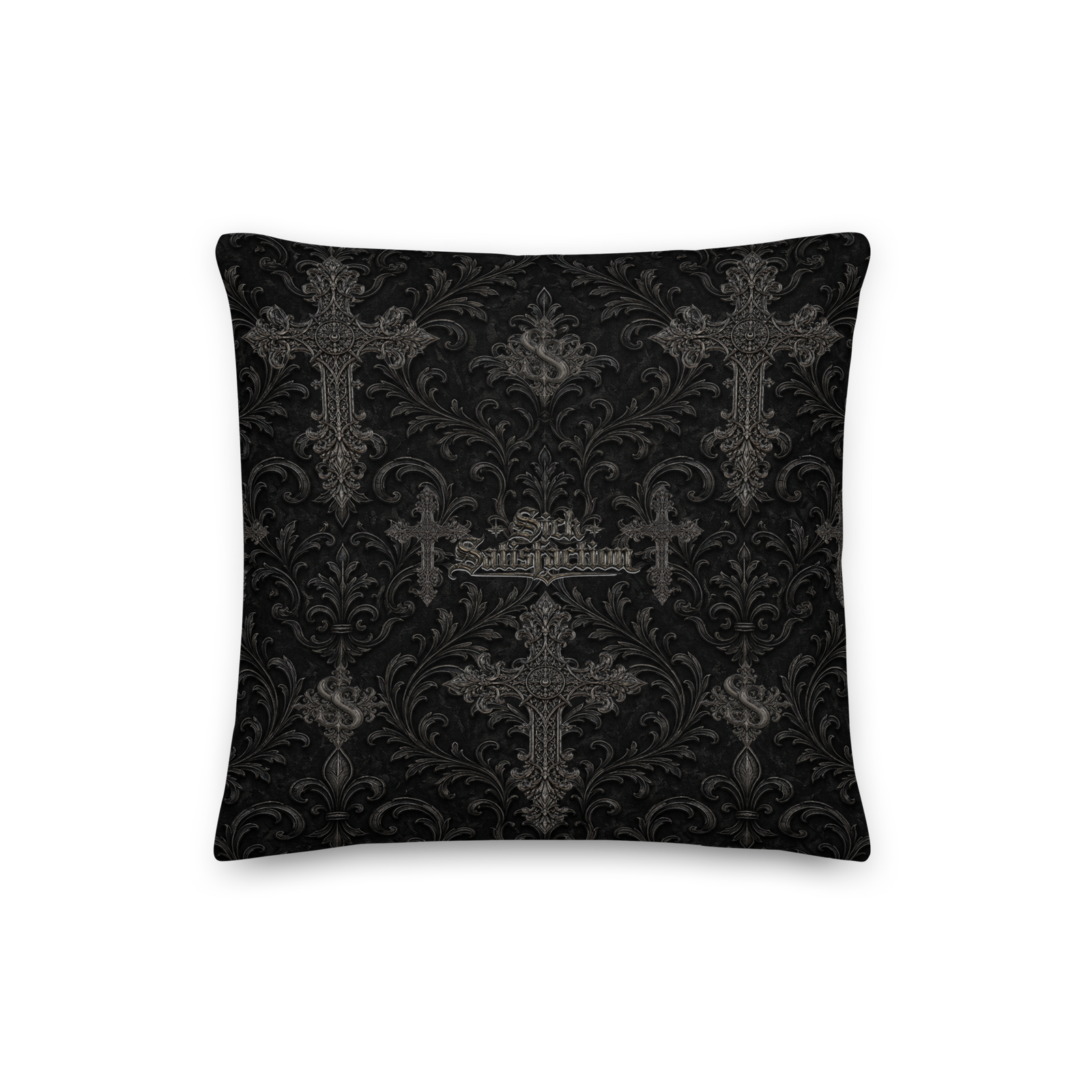 Sick Satisfaction Gothic Cathedral Cross All-Over Print Premium Pillow - Image 3