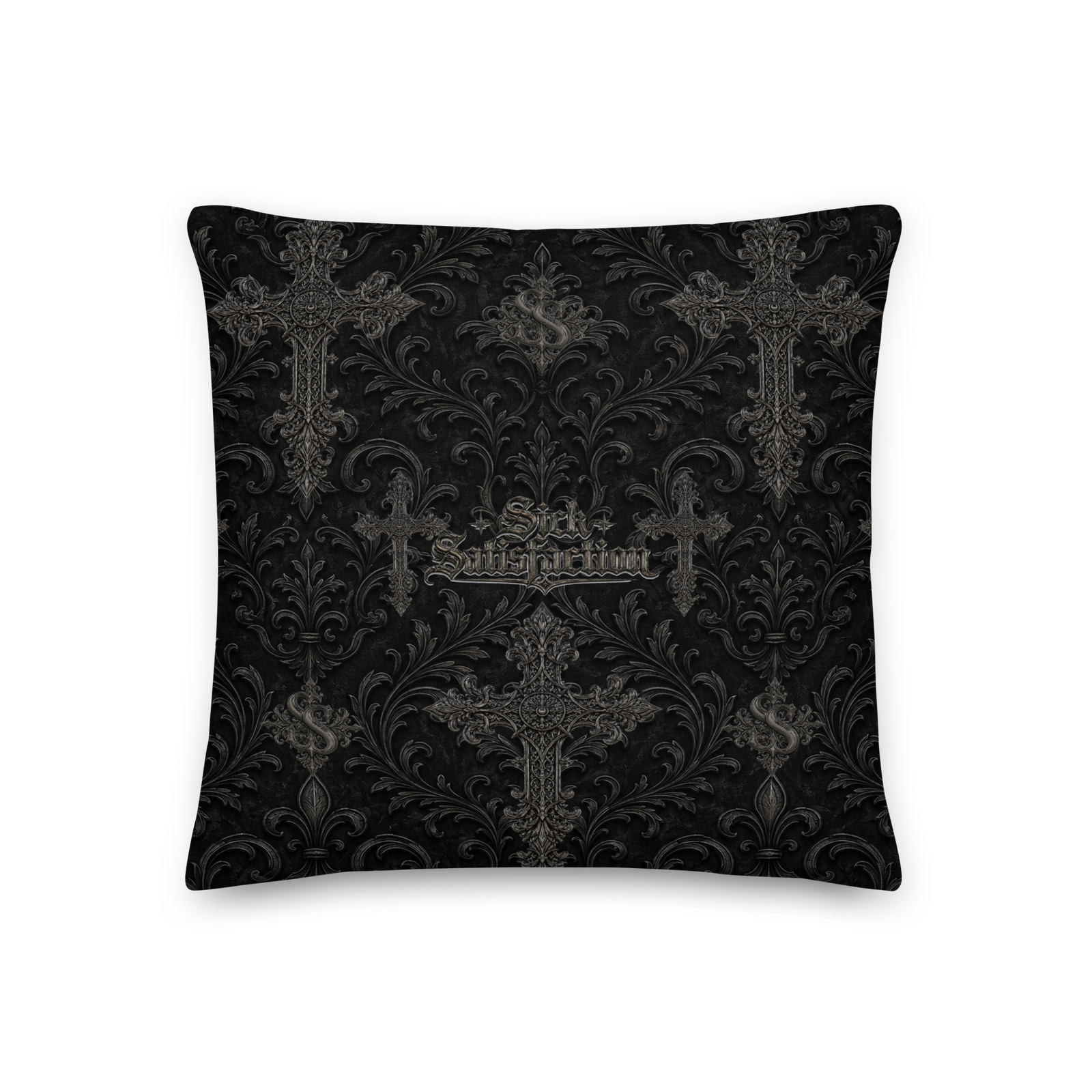 Sick Satisfaction Gothic Cathedral Cross All-Over Print Premium Pillow - Image 4