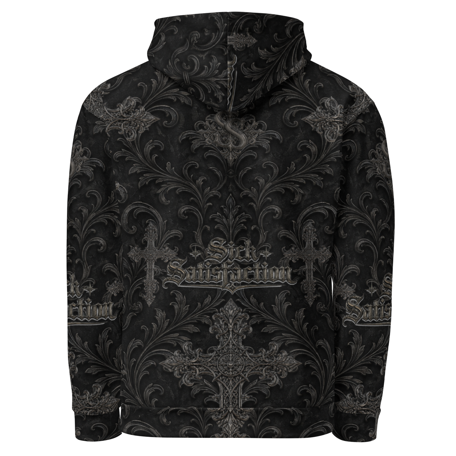 Sick Satisfaction Gothic Cathedral Cross All-Over Print Unisex Hoodie - Image 4