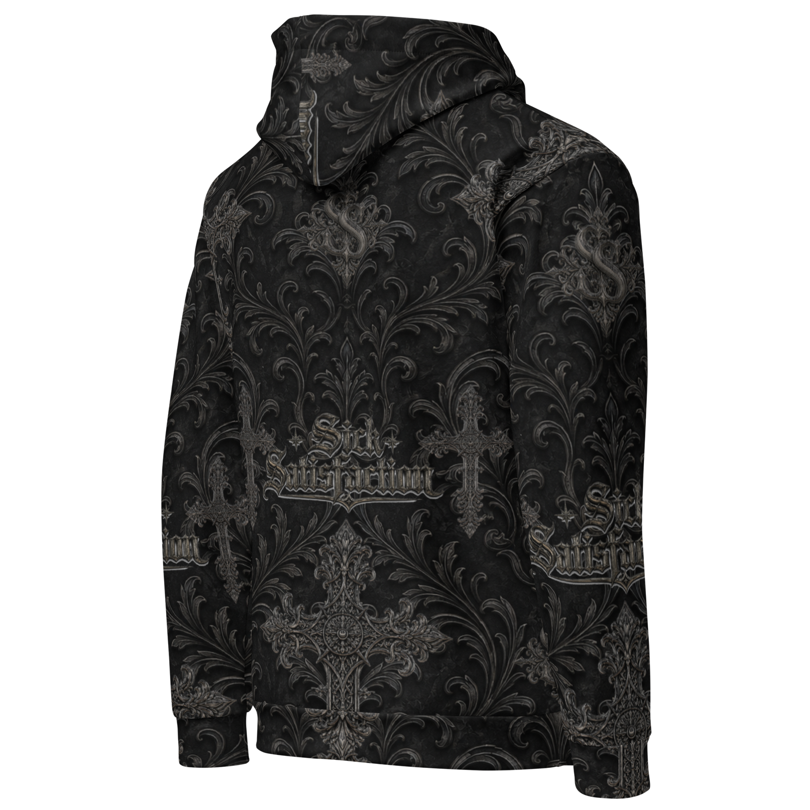 Sick Satisfaction Gothic Cathedral Cross All-Over Print Unisex Hoodie - Image 2