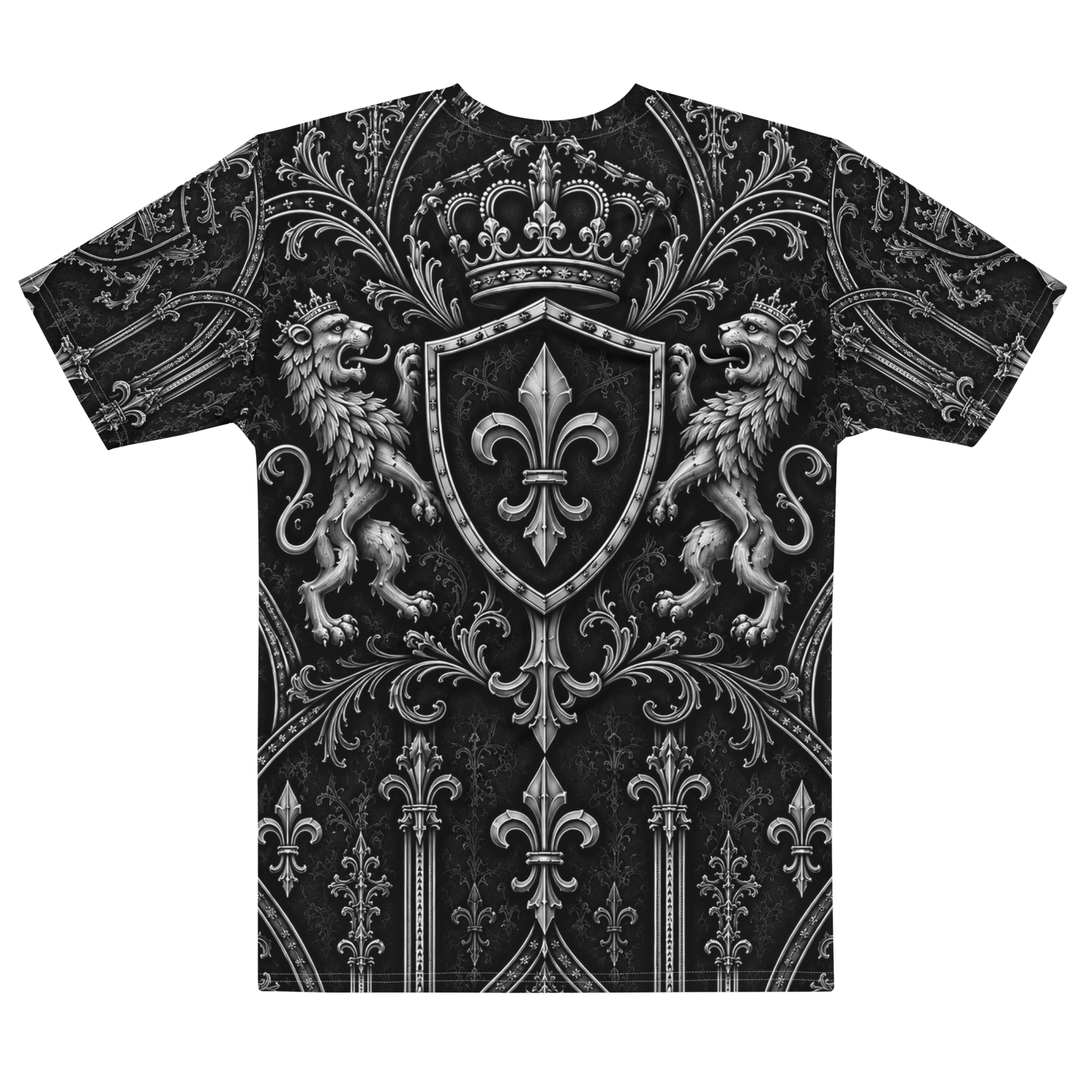 Sick Satisfaction Men’s Gothic Heraldic All-Over Print T-Shirt - Image 2