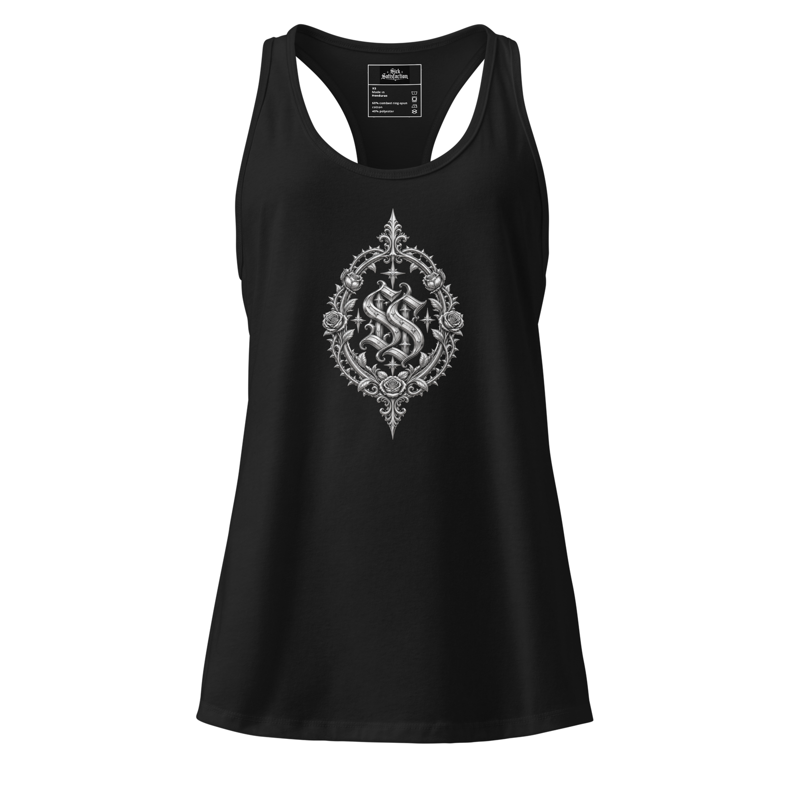 Sick Satisfaction Nocturne Bloom Women’s Fitted Racerback Tank Top - Image 3